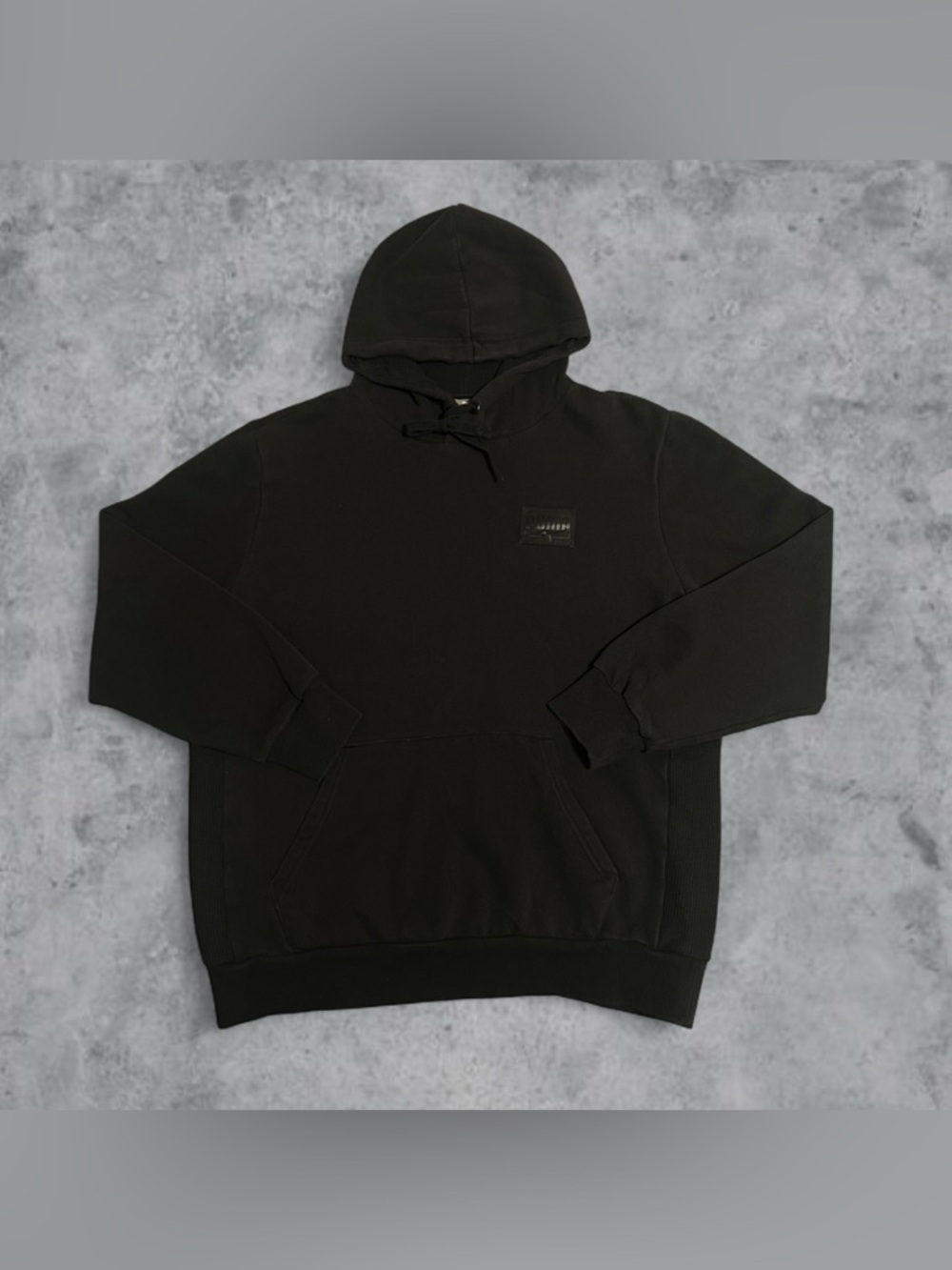 Puma Hoodie Pullover Sweatshirt Mens Large Black Drawstring Casual